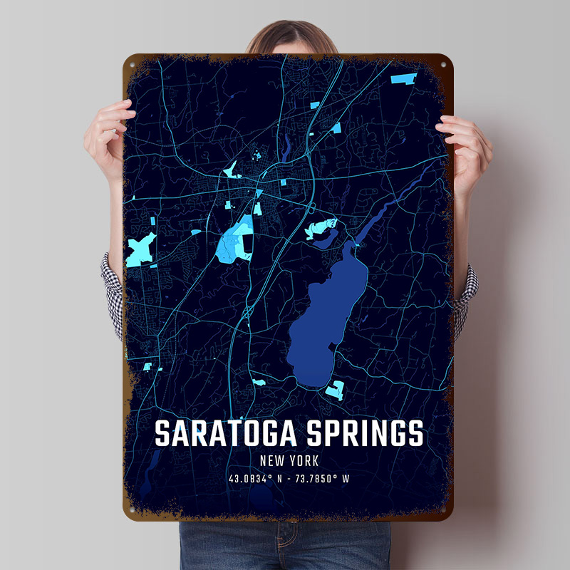 Saratoga Springs Midnight City - огляд і ціна Custom Map Poster