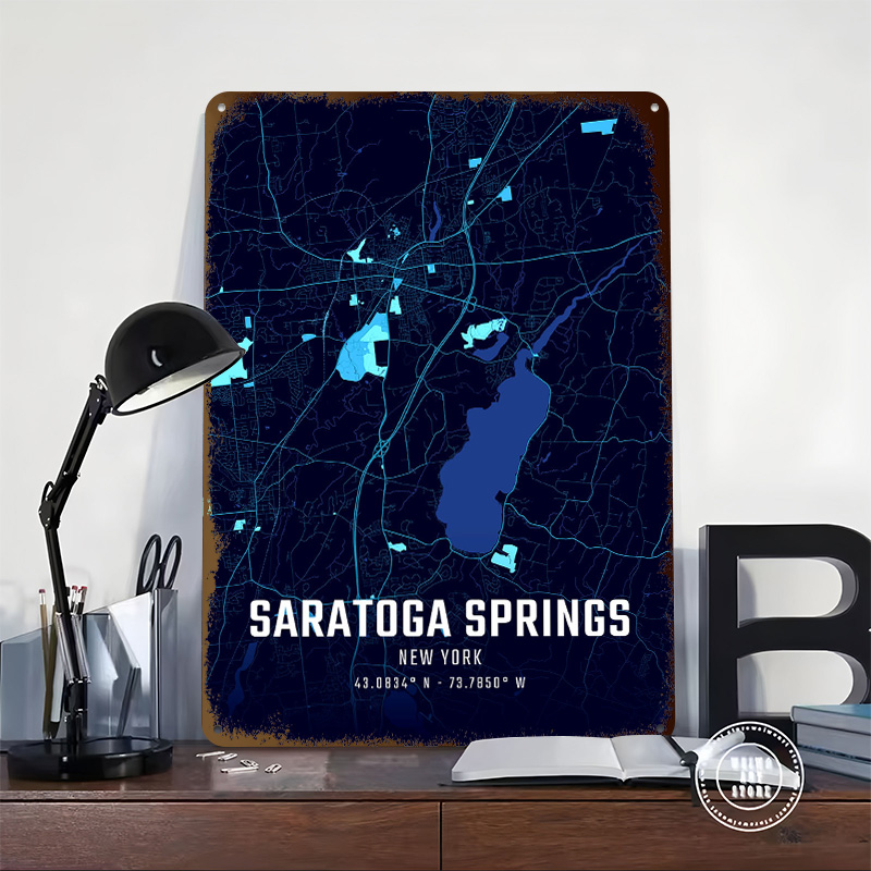Saratoga Springs Midnight City - огляд і ціна Custom Map Poster