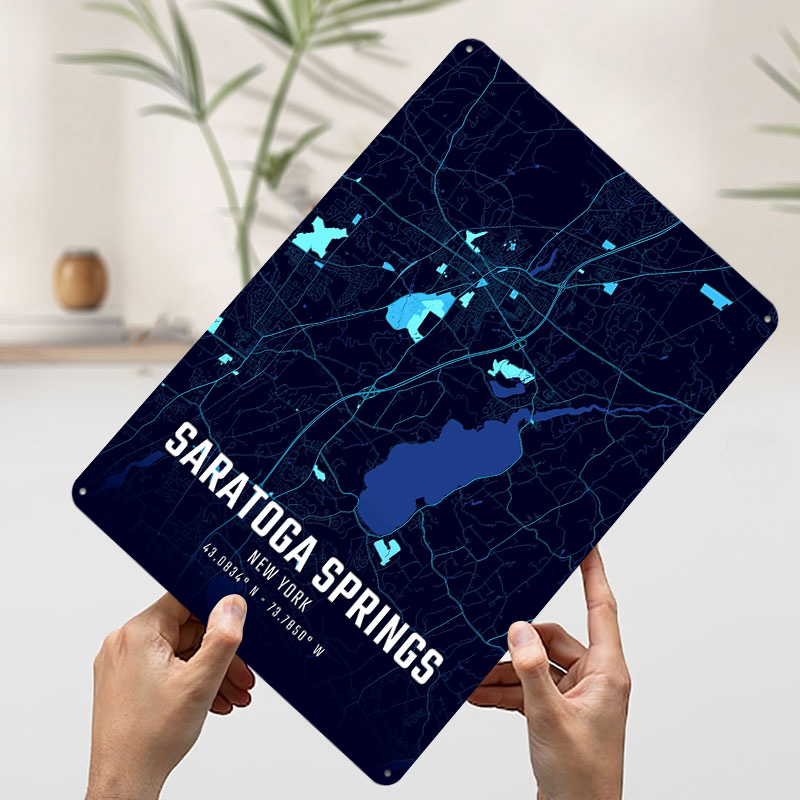 Saratoga Springs Midnight City - огляд і ціна Custom Map Poster