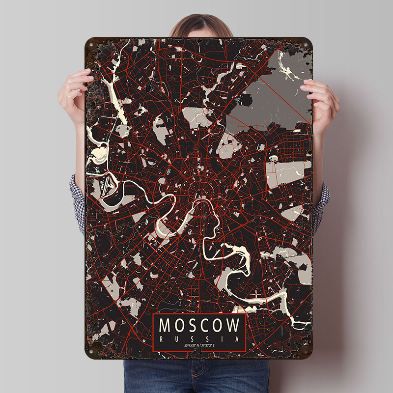 Moscow City Map Vector Metal P - огляд і ціна Custom Map Poster