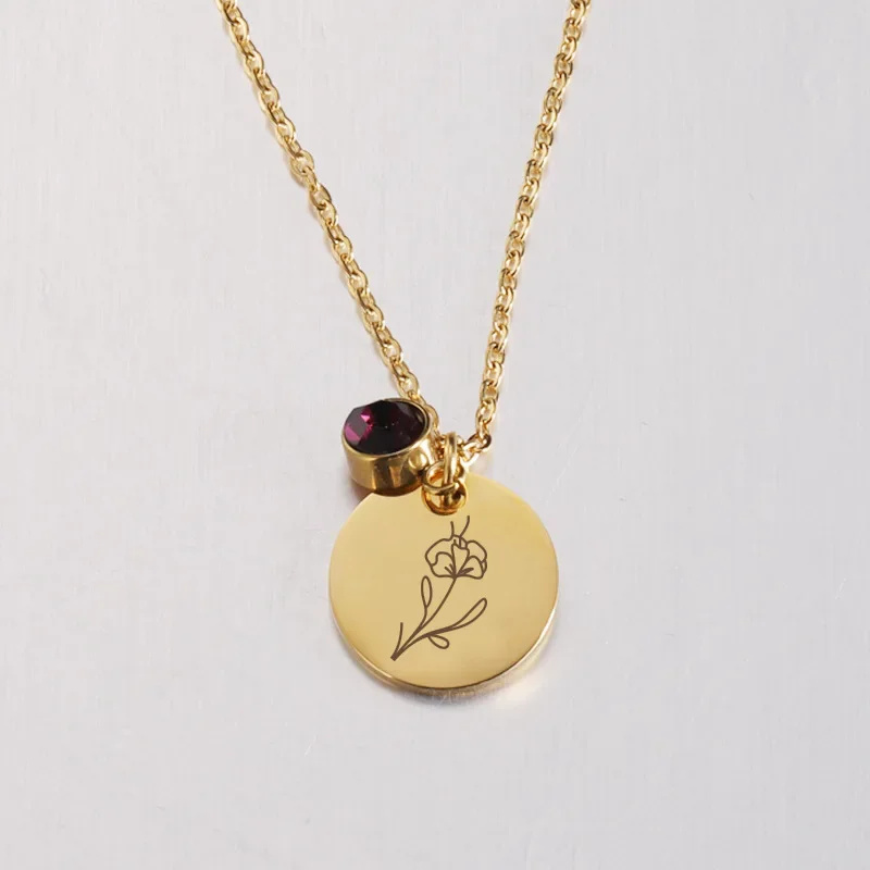 Birth Month Flowers Clipart Fl - огляд і ціна Birth Flower Necklace