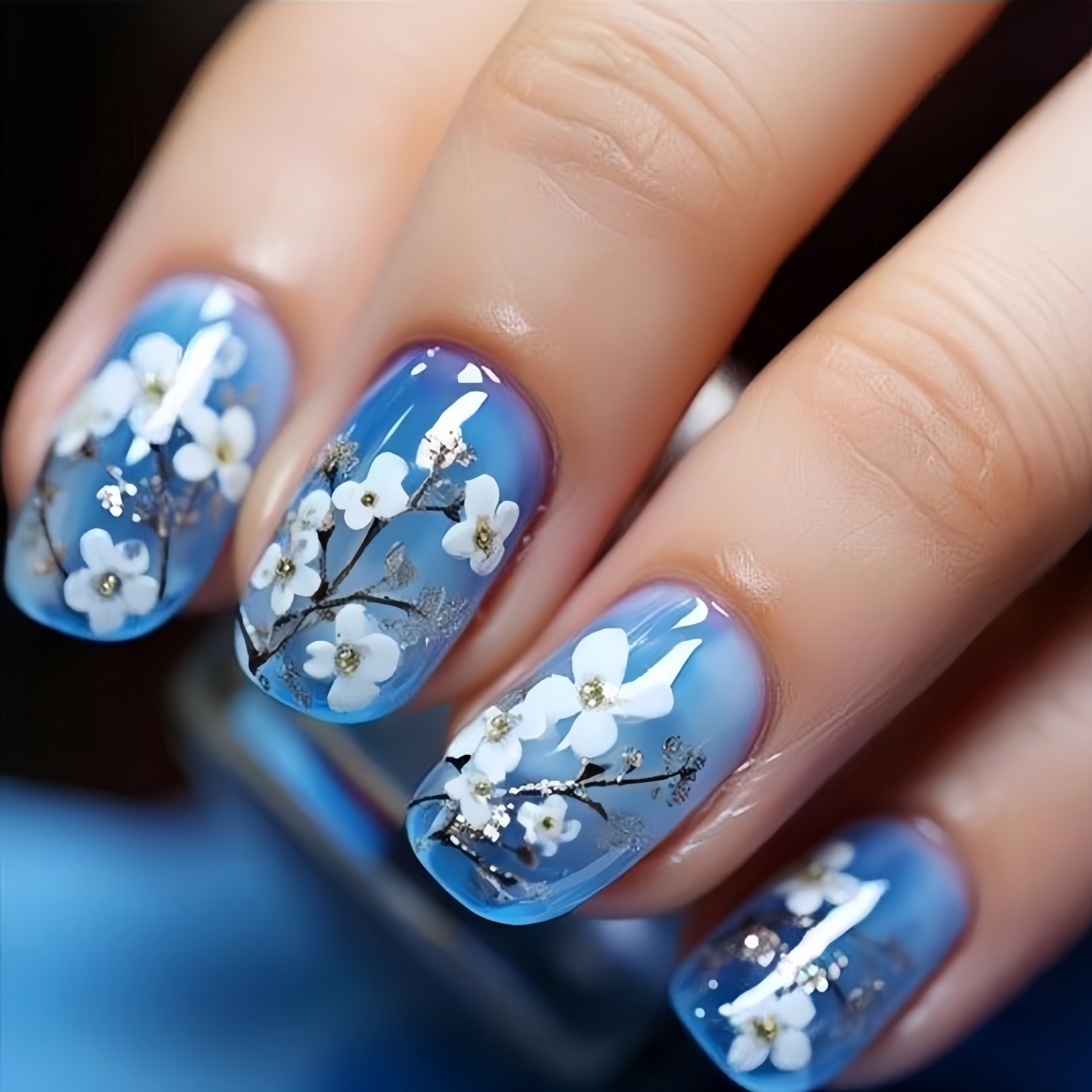 Medium fake nails for women gi - огляд і ціна Pressed Flower Art