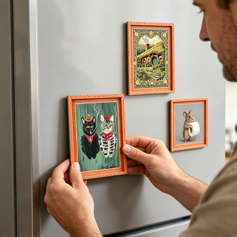 Wooden Fridge Magnet Photo Fra - огляд і ціна Engraved Wood Frame