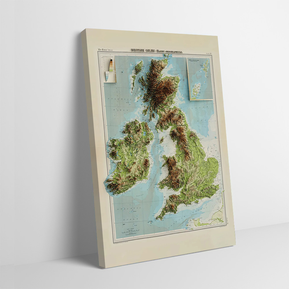 3D Relief Map of 1922 British  - огляд і ціна Custom Map Poster