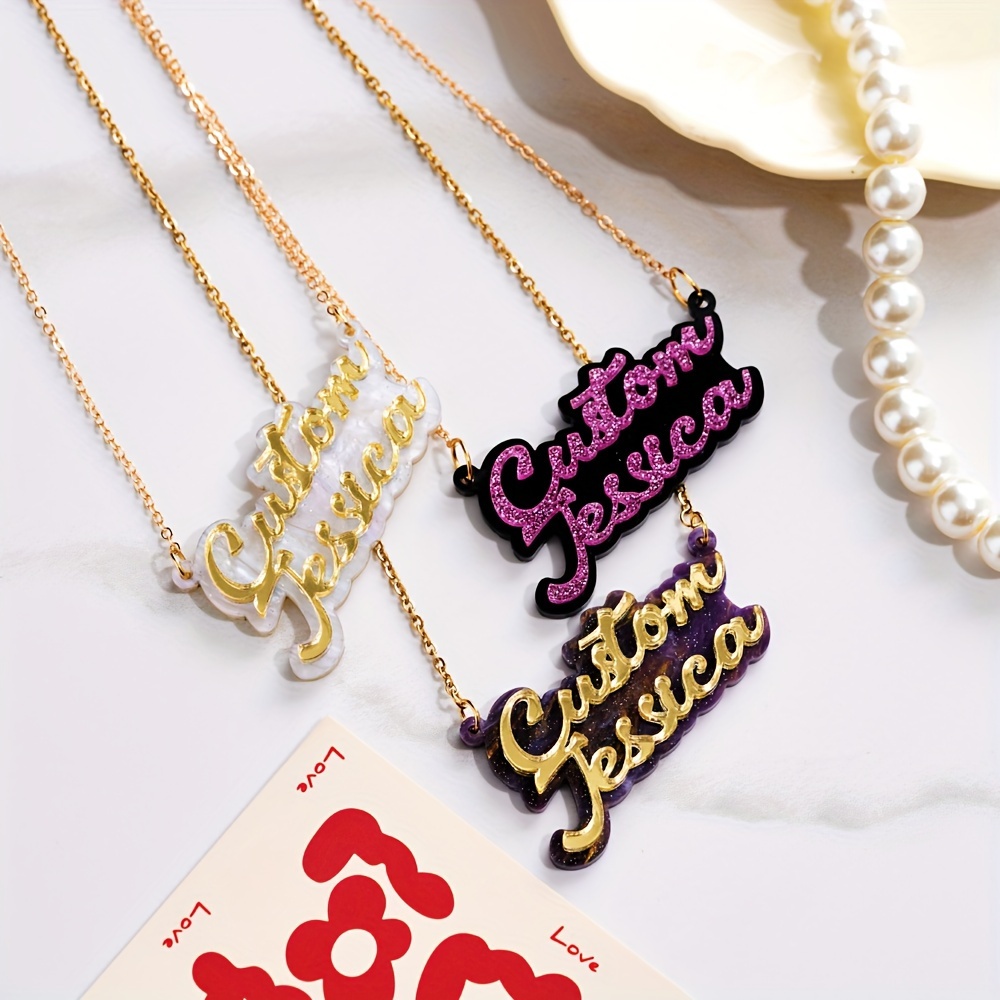 Personalized double-layer acry - огляд і ціна Name Necklace Custom