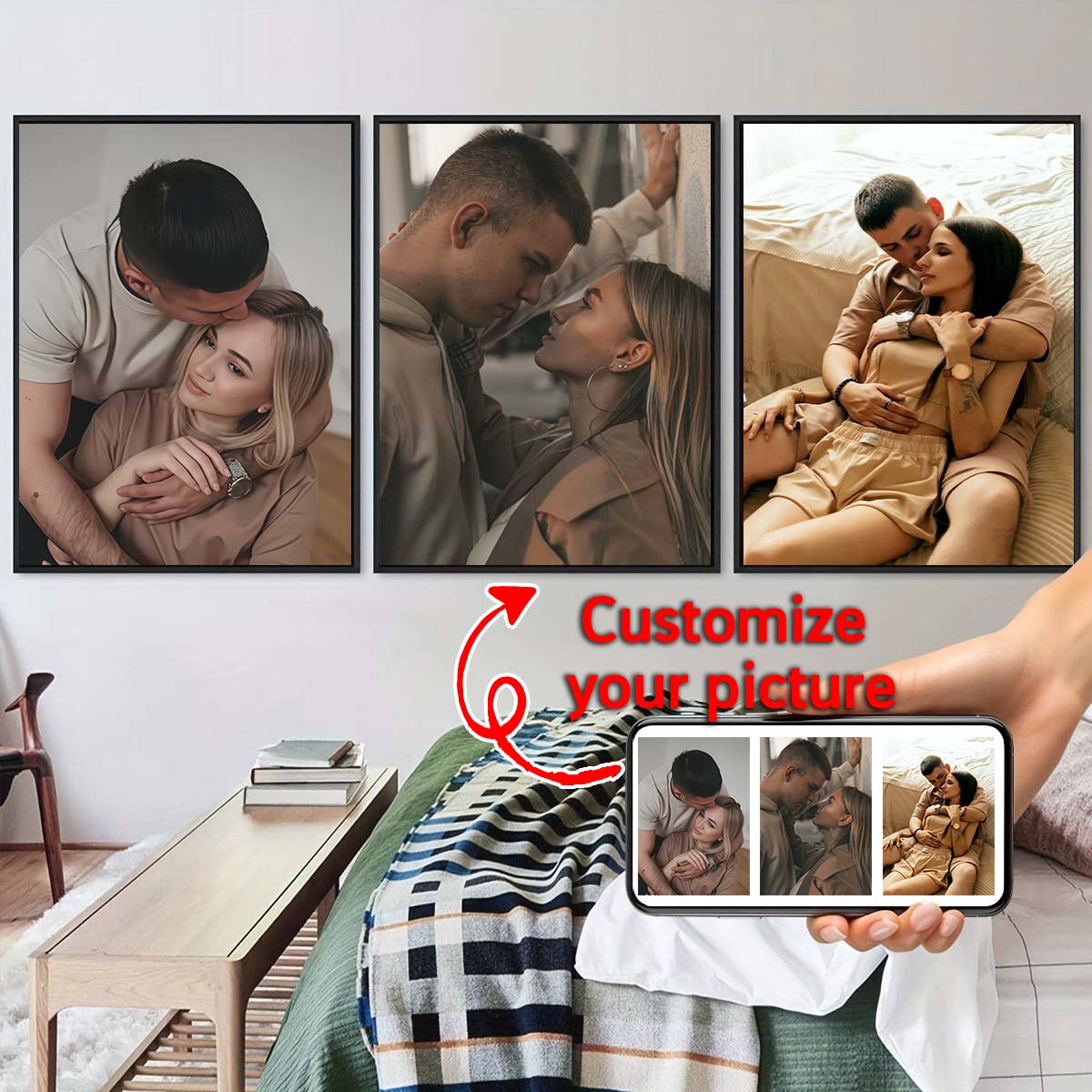Triptych - 2D custom photo woo - огляд і ціна Engraved Wood Frame