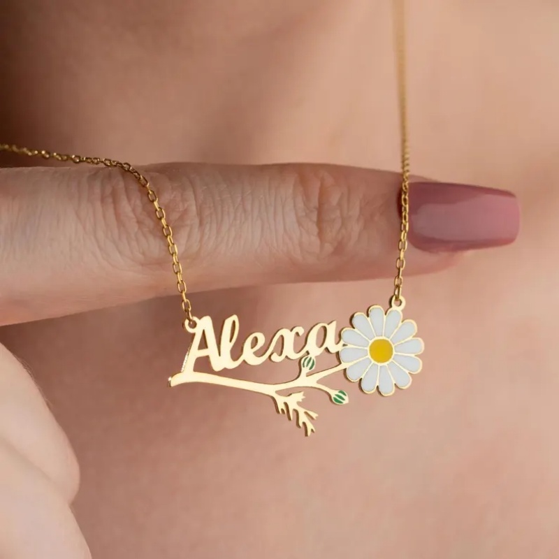 Roro‘s Personalized Colorful E - огляд і ціна Birth Flower Necklace