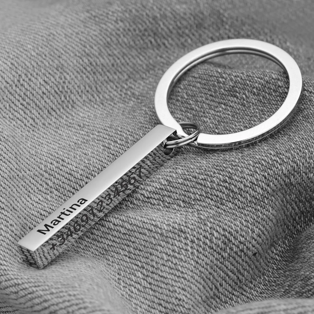Personalized 3D Bar Keychain E - огляд і ціна Initial Ring Custom