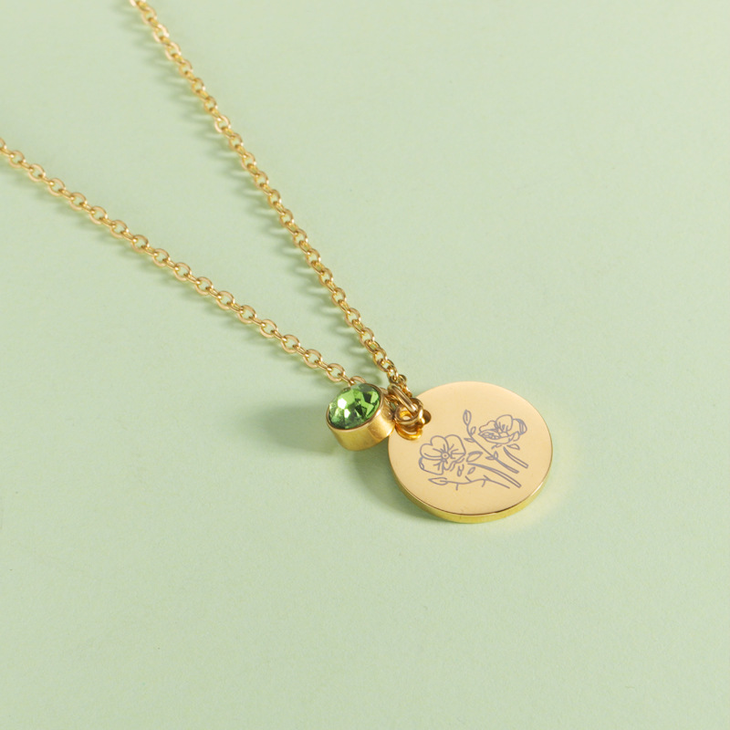 Crystal Birthstone Necklace fo - огляд і ціна Birth Flower Necklace