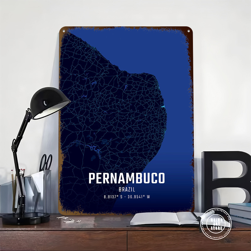 Pernambuco Midnight City Map M - огляд і ціна Custom Map Poster