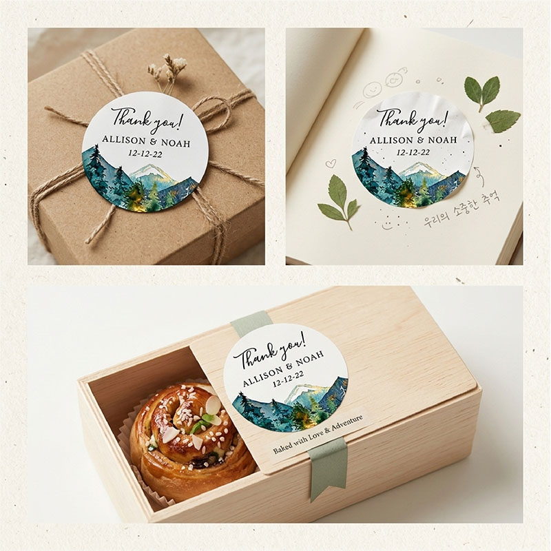 Custom Mountain Logo Round Sti - огляд і ціна Personalized Name Box