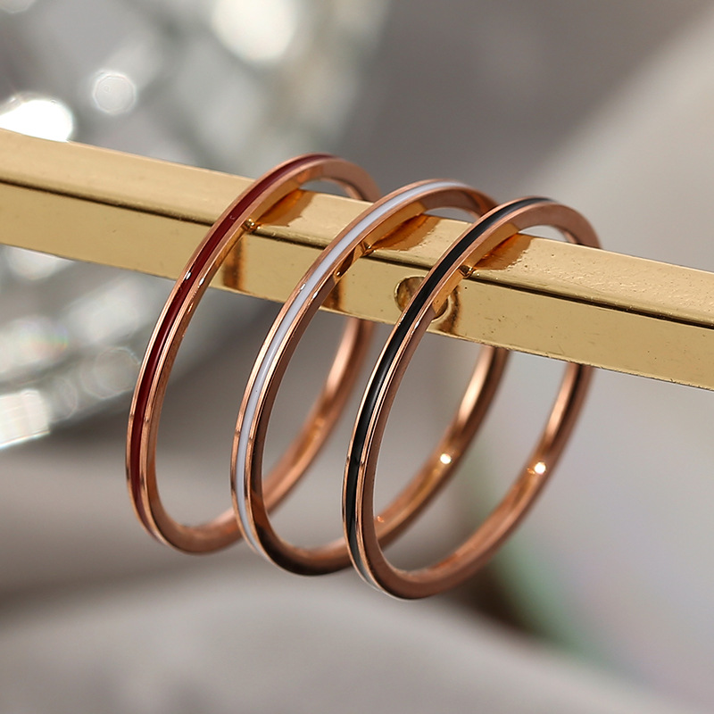 Titanium Steel Rose Gold Color - огляд і ціна Initial Ring Custom