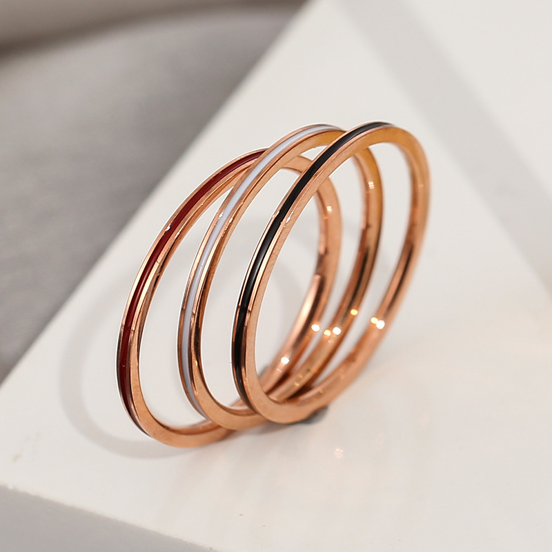 Titanium Steel Rose Gold Color - огляд і ціна Initial Ring Custom