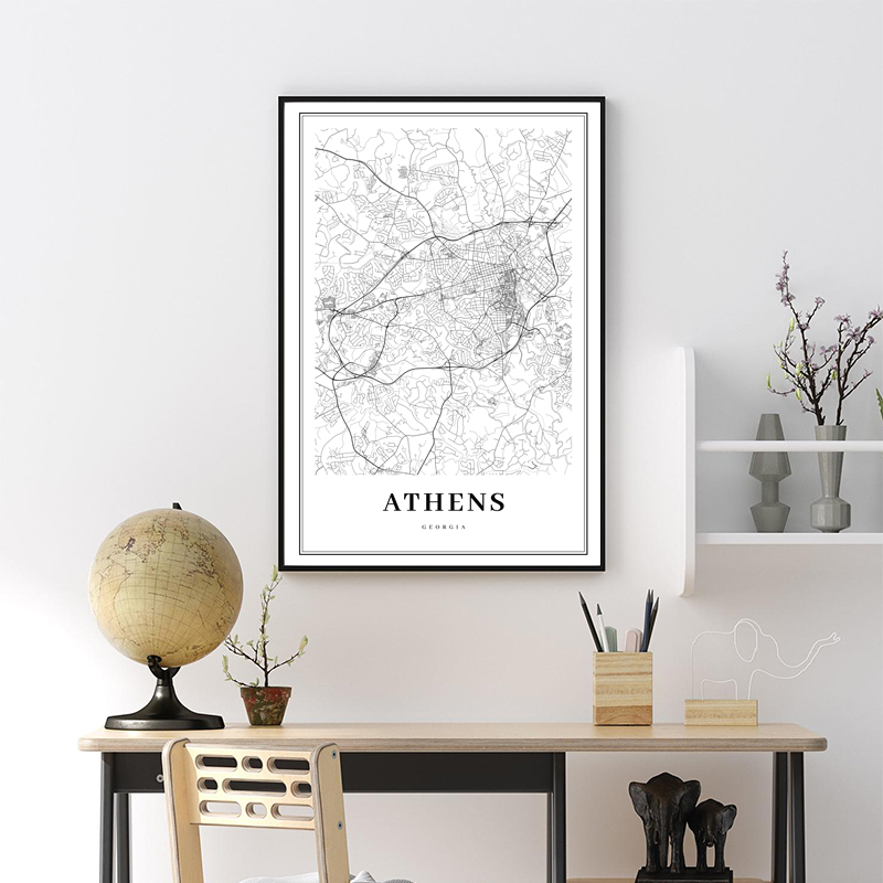 Greece Road Map Poster Black a - огляд і ціна Custom Star Map