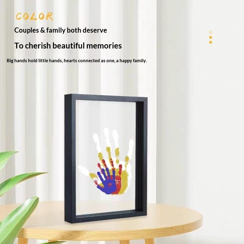 New-1Set Family Handprint Phot - огляд і ціна Engraved Wood Frame