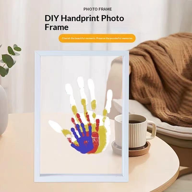 New-1Set Family Handprint Phot - огляд і ціна Engraved Wood Frame