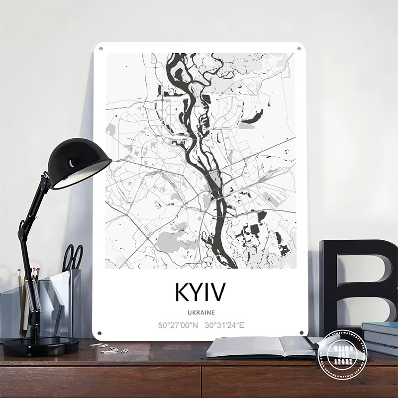 Kyiv City Map Printed Poster C - огляд і ціна Custom Map Poster