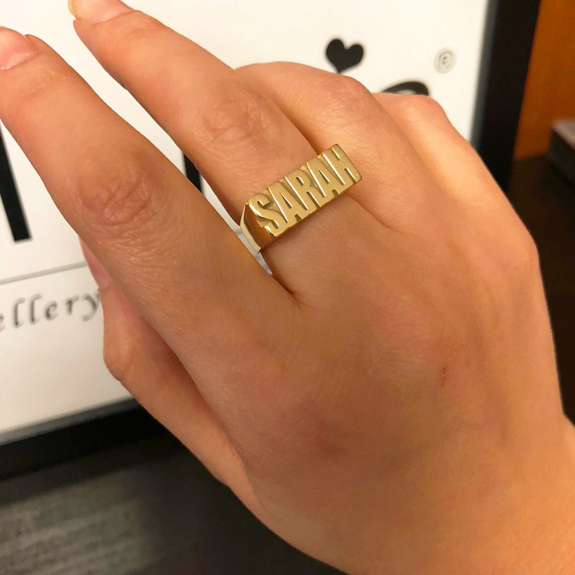 Custom Gold Gothic Rings for M - огляд і ціна Initial Ring Custom
