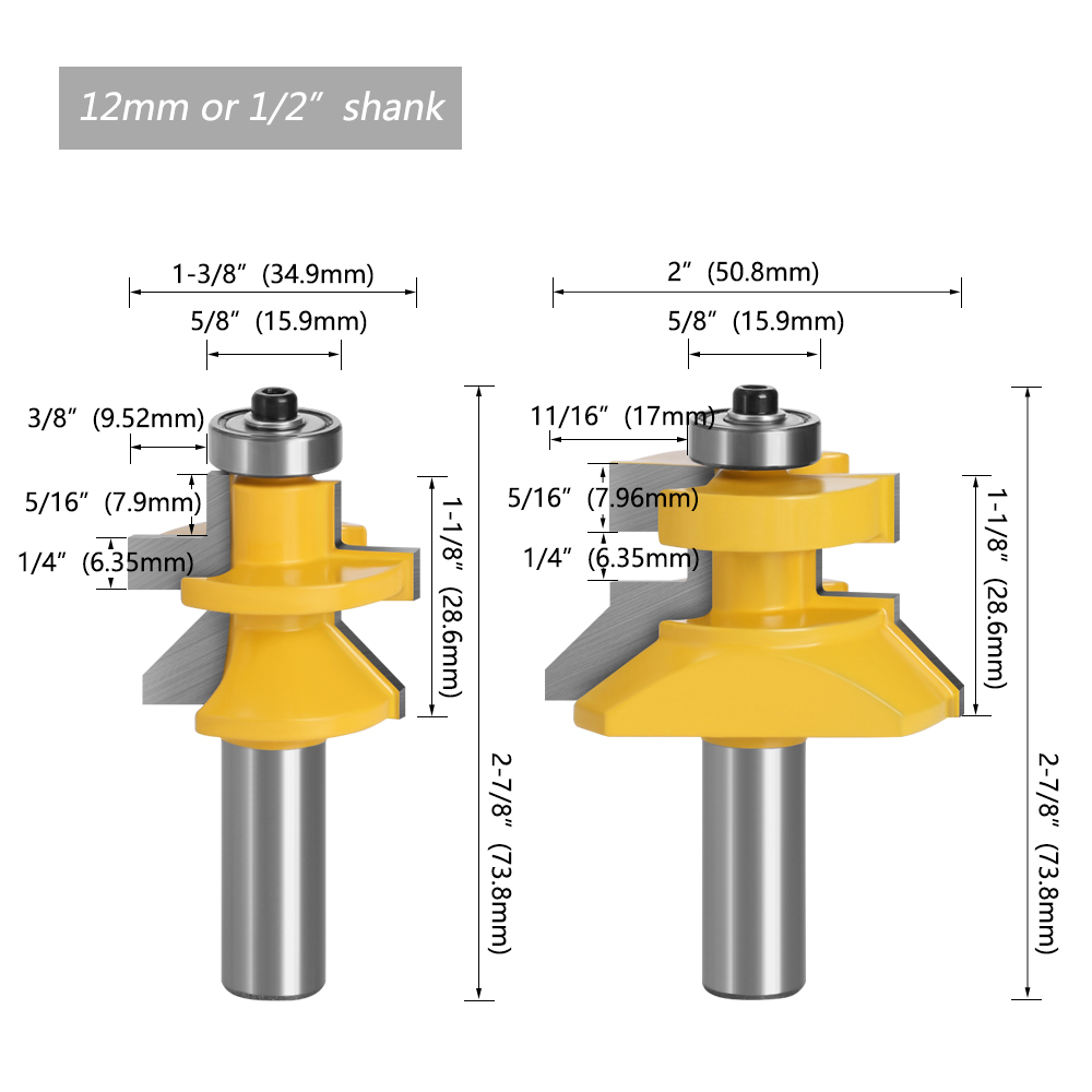 LAVIE 2pcs 12mm 1/2 Shank 120  - огляд і ціна Engraved Wood Frame