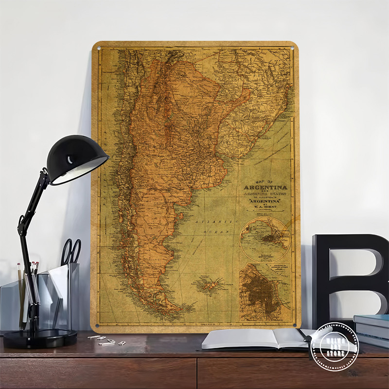 Vintage Map of Argentina Tin P - огляд і ціна Custom Map Poster