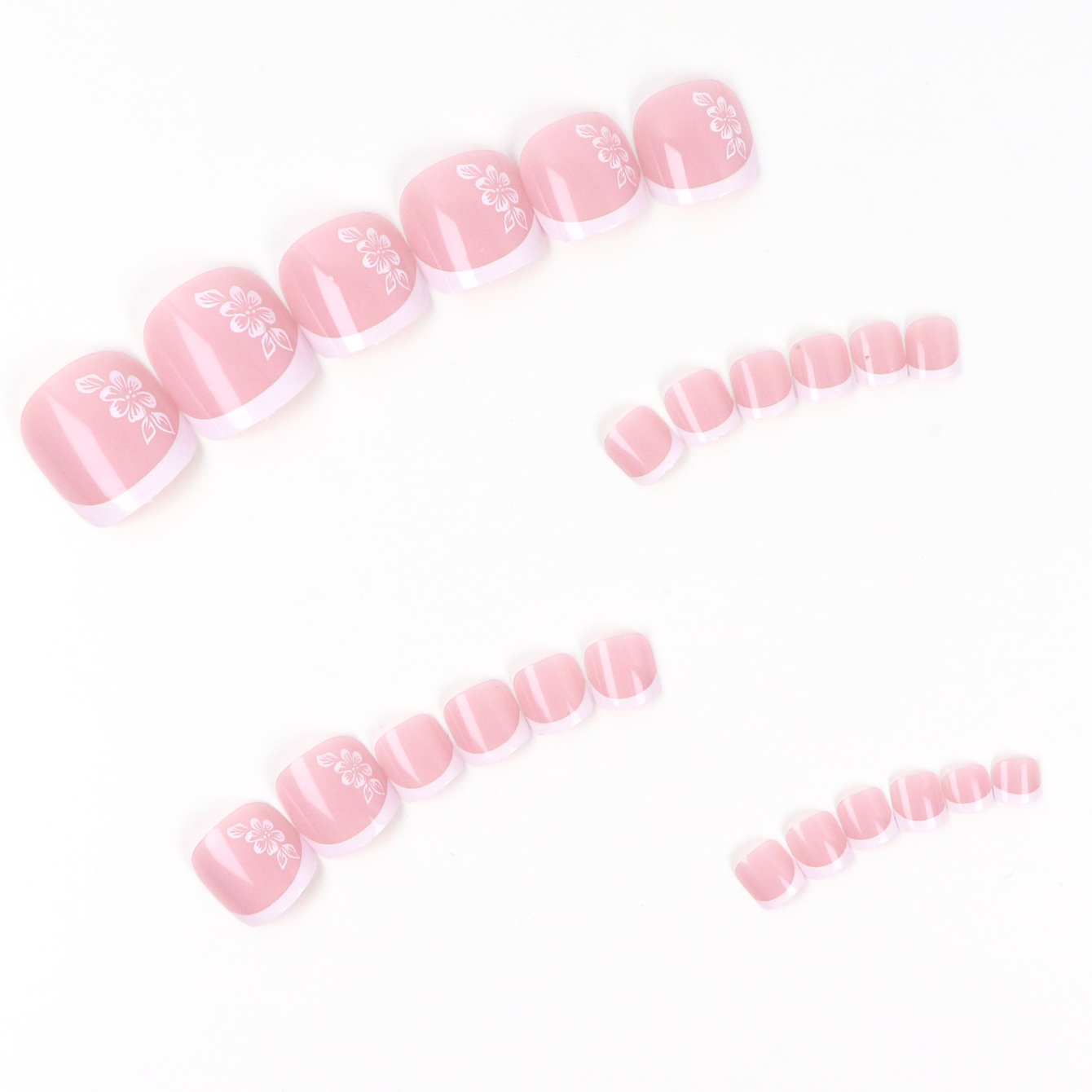 24PCS Short Square Pink With A - огляд і ціна Pressed Flower Art