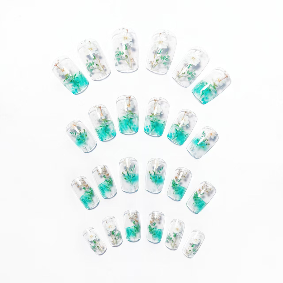 Medium fake nails for women gi - огляд і ціна Pressed Flower Art
