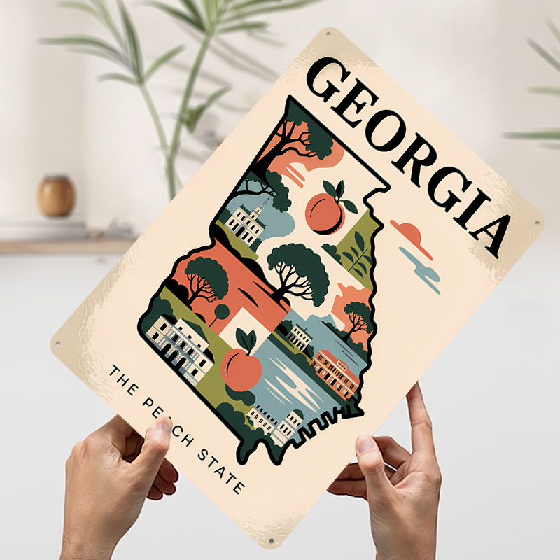 Georgia: The Peach State Illus - огляд і ціна Custom Map Poster