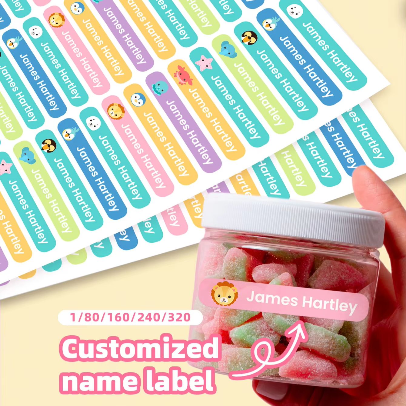 1-320PCS Custom Cartoon Name S - огляд і ціна Personalized Name Box