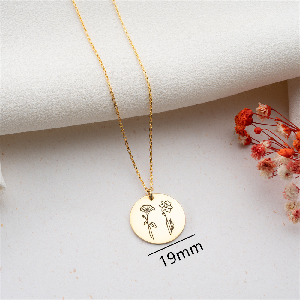 Family Birth flower Necklace C - огляд і ціна Birth Flower Necklace