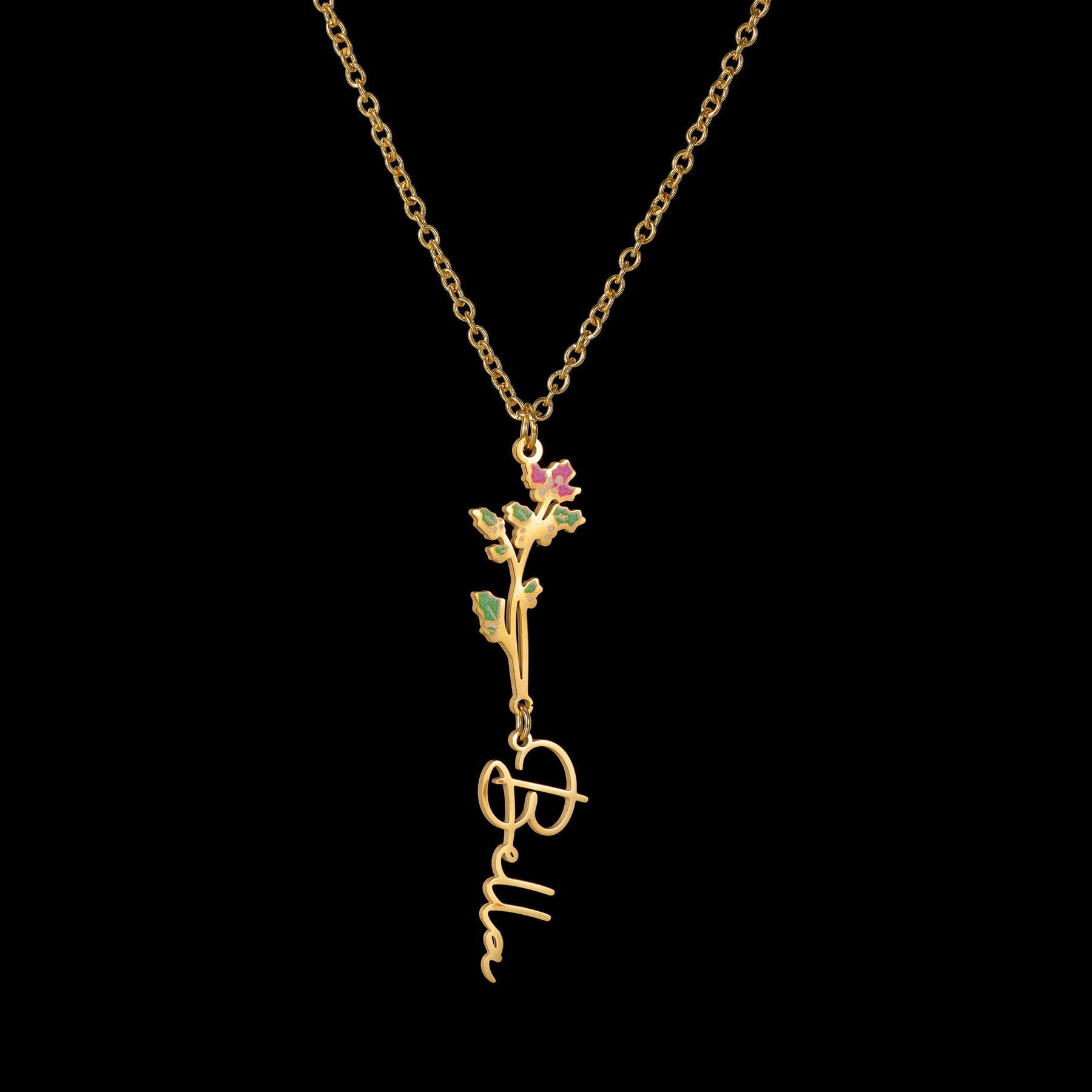 Acheerup Custom Name Necklace  - огляд і ціна Birth Flower Necklace