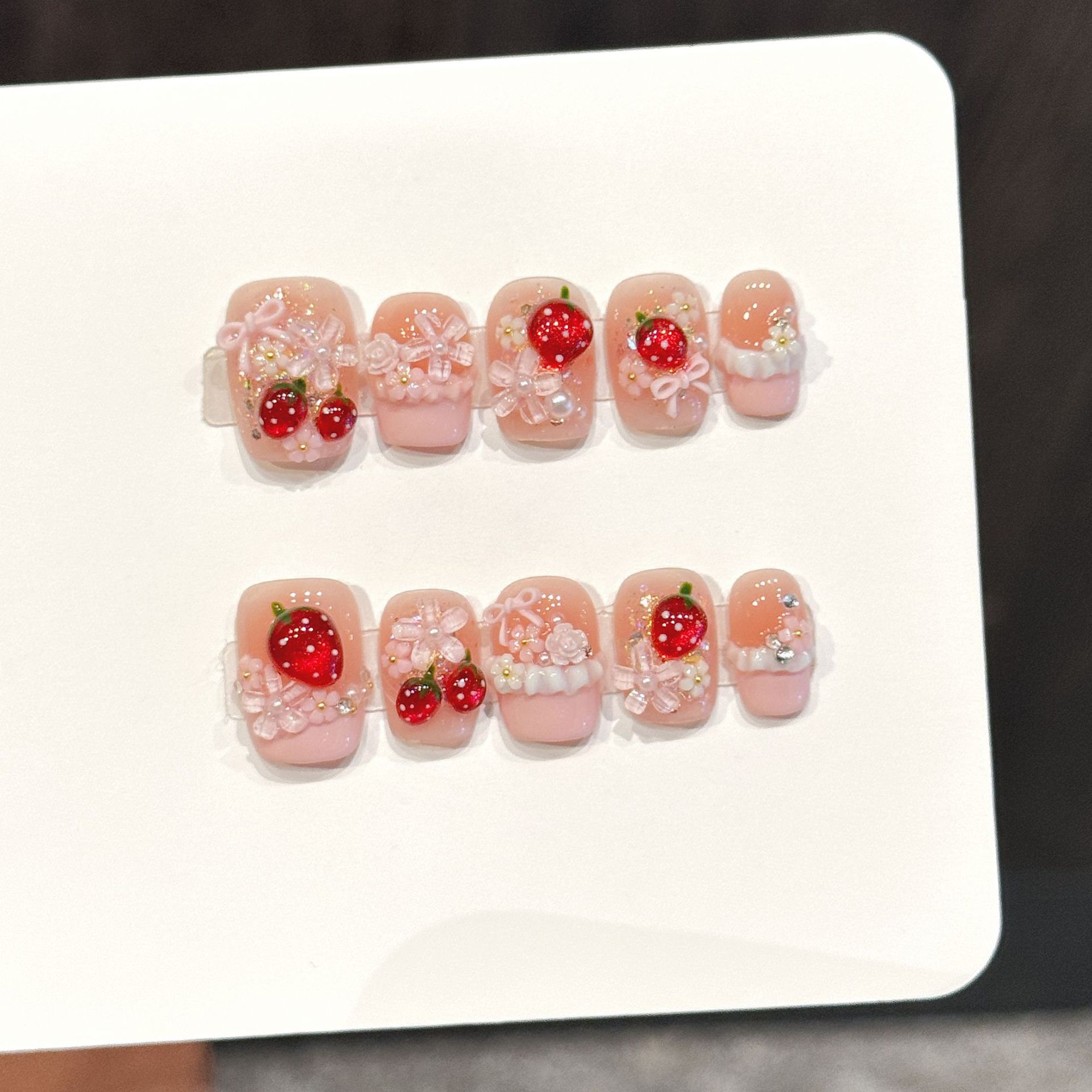 10pcs Cute Red Strawberry Pres - огляд і ціна Pressed Flower Art