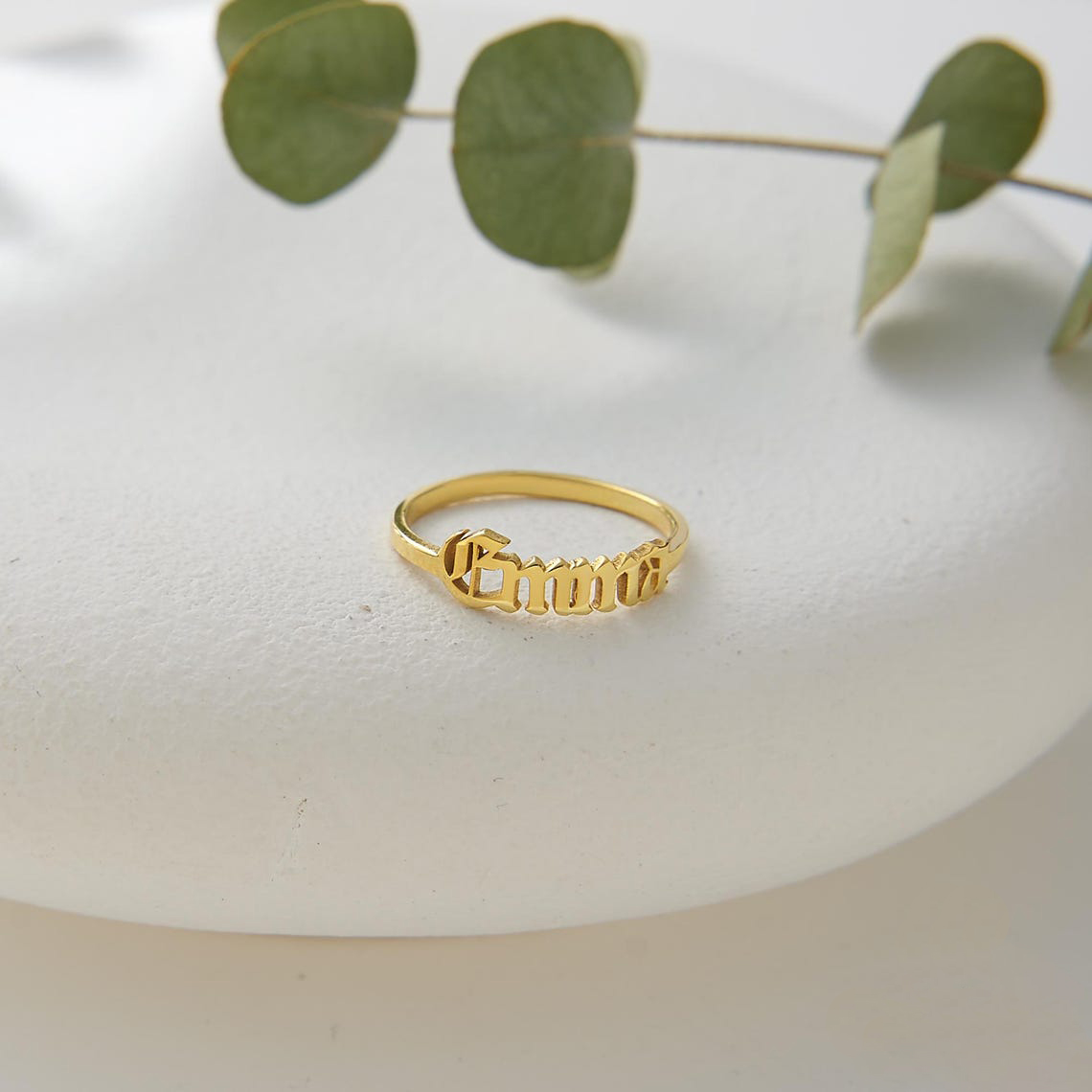 Custom Gold Ring Women Gothic  - огляд і ціна Initial Ring Custom