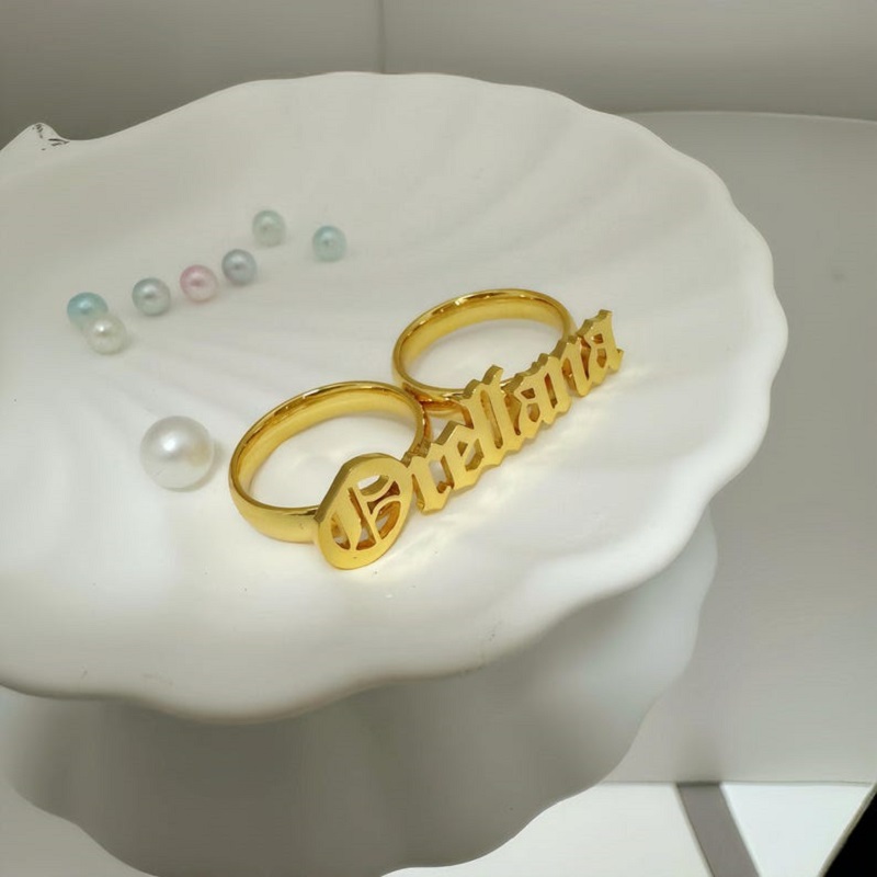 Customizable Stainless Steel T - огляд і ціна Initial Ring Custom