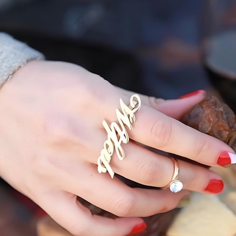 Customizable Stainless Steel T - огляд і ціна Initial Ring Custom